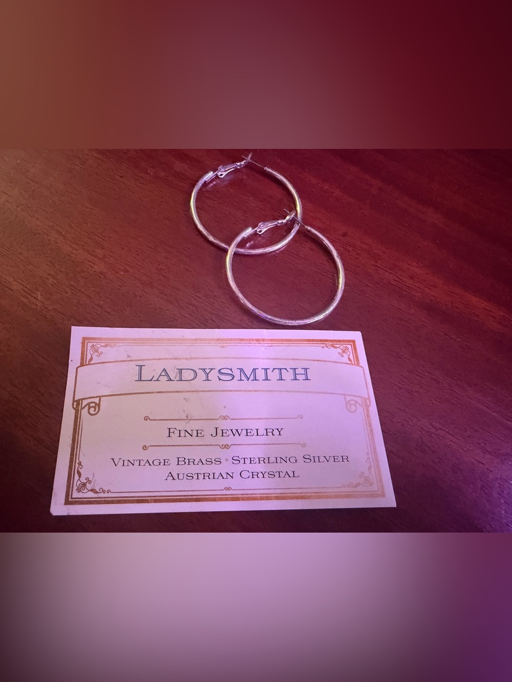 Ladysmith Silver Textured Hoop Earrings
